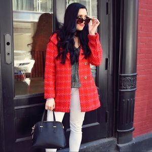 CAbi Red Printed Winter Coat